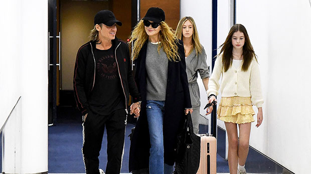 Nicole Kidman Sunday's daughter, 14, is almost as tall as mum arriving in Sydney with her sister Faith, 12, and her parents