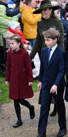 Catherine Princess of Wales with Princess Charlotte and Prince George
Christmas Day church service, Sandringham, Norfolk, UK - 25 Dec 2022