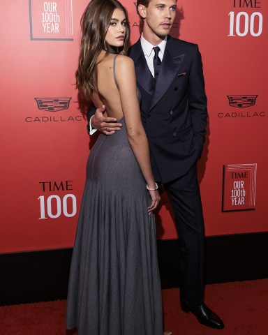 Actors Kaia Gerber (L) and Austin Butler attend the Time 100 Gala, held annually to celebrate the release of the magazine's '100 Most Influential People in the World' issue, at Frederick P. Rose Hall at Lincoln Center, in New York, New York, USA, 26 April 2023.Time 100 Gala - Red Carpet, New York, USA - 26 Apr 2023