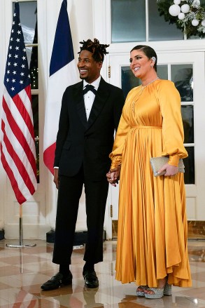 Musician Jon Batiste arrives with his wife Suleika Jaouad for the State Dinner with President Joe Biden and French President Emmanuel Macron at the White House in Washington
France, Washington, United States - 01 Dec 2022