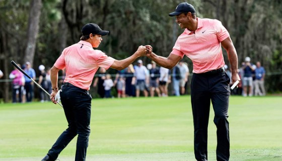 Charlie Woods and Tiger Woods