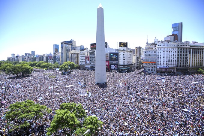 Argentina Soccer Fans Gather To Celebrate