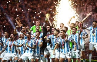 Editorial Use Only
Mandatory Credit: Photo by Kieran McManus/Shutterstock (13670809hi)
Lionel Messi lifts the trophy after Argentina win the World Cup
Argentina v France, FIFA World Cup 2022, Final, Football, Lusail Stadium, Al Daayen, Qatar - 18 Dec 2022