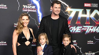 Chris Hemsworth with woman  and sons