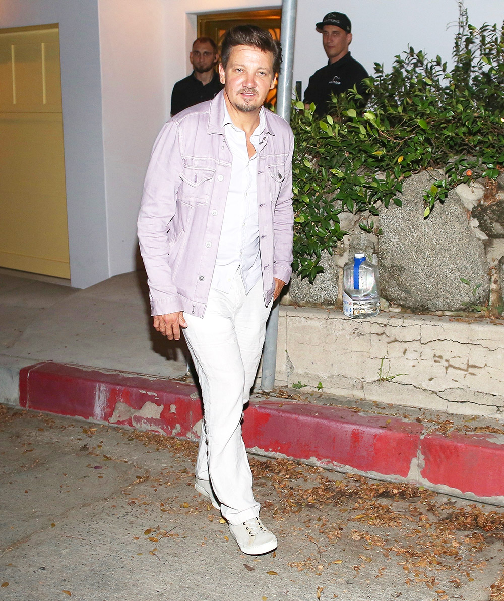 west hollywood, CA - Actor Jeremy Renner brings a cheerful attitude to Kate Beckinsale's 50th birthday celebration, joined by Casey Affleck, despite recovering from a recent serious accident Pictured: Jeremy Renner, Casey Affleck BACKGRID USA JULY 30, 2023 United States: +1 310 798 9111 / usasales@backgrid.com United Kingdom: +44 208 344 2007 / uksales@backgrid.com * UK Customers - Images containing children, please pixelate the face before publishing*