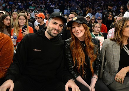 Lindsay Lohan with husband Bader Shammas celebrity watch Boston Celtics vs New York Knicks game, New York, USA - 05 November 2022