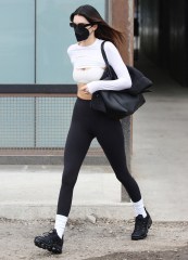 Kendall Jenner leaving the gym in Los Angeles. 10 Oct 2022 Pictured: Kendall Jenner. Photo credit: mcla@broadimage / MEGA TheMegaAgency.com +1 888 505 6342 (Mega Agency TagID: MEGA906491_002.jpg) [Photo via Mega Agency]