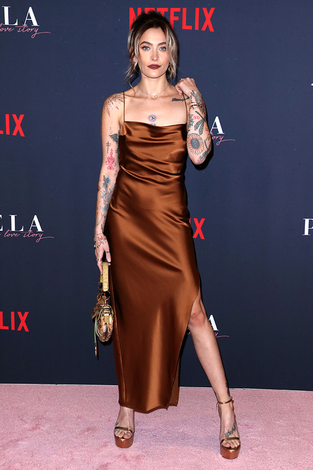 Paris Jackson's Silk Dress At Pamela Anderson Netflix Premiere: Photos   Hollywood Life