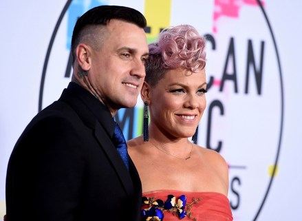 Carey Hart, Pink. Carey Hart, left, and Pink arrive at the American Music Awards at the Microsoft Theater, in Los Angeles
2017 American Music Awards - Arrivals, Los Angeles, USA - 19 Nov 2017