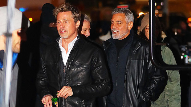 Brad Pitt & George Clooney: The ‘Oceans’ Costars Reunite To Film ‘Wolves’ In NYC: Photos