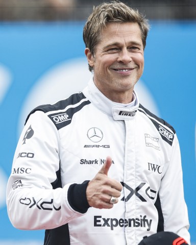 Brad Pitt, representing the fictional driver Sonny Hayes, Apex APXGP, portrait during the Formula 1 Aramco British Grand Prix from 6th to 9th July of 2023. On the Silverstone Circuit, in Silverstone, United Kingdom.
Formula 1 Aramco British Grand Prix 2023, Silverstone, United Kingdom - 09 Jul 2023