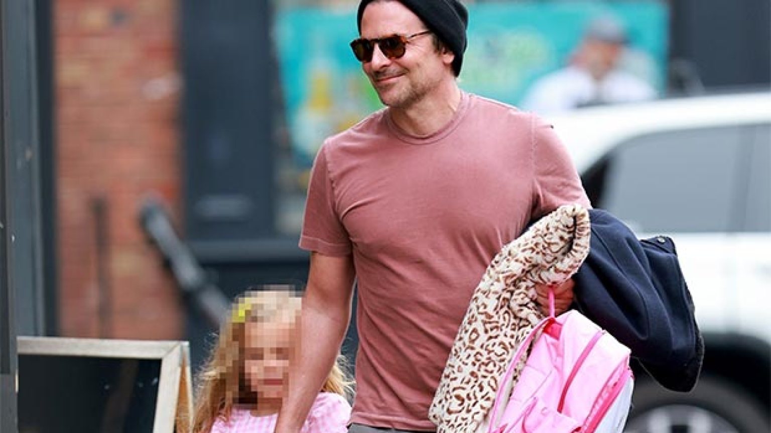 Bradley Cooper’s Daughter Lea Holds His Hand In Pink Dress Photos