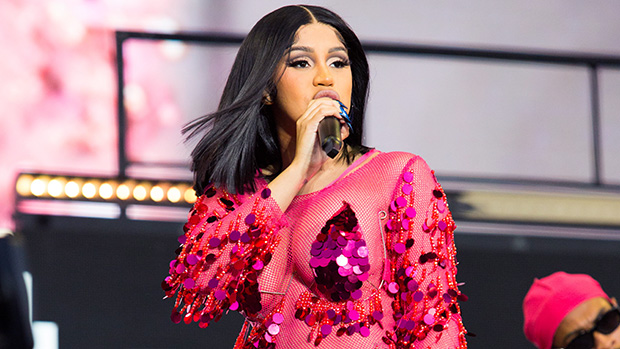 Cardi B Channels Barbie In Plunging Pink Dress & Blonde Wig: Photos