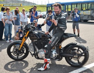 Actor Keanu Reeves ride his brand motorcycle "Arch KRGT-1" during the event of the 2015 Suzuka 8 hours FIM Endurance world championship at Suzuka Circuit in Mie prefecture, Japan on July 25, 2015.
Suzuka Circuit Japan 8 Hours, Mie - 25 Jul 2015