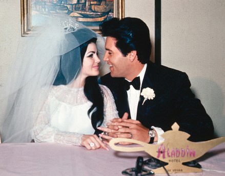 Presley Singer Elvis Presley and his bride, the former Priscilla Beaulieu, are shown at the Aladdin Hotel in Las Vegas, Nev., after their wedding on . Presley, 32, and Beaulieu, 21, both from Memphis, Tenn., met while he was stationed in Germany with the U.S. Army
NEWLYWEDS PRICILLA ELVIS PRESLEY, LAS VEGAS, USA