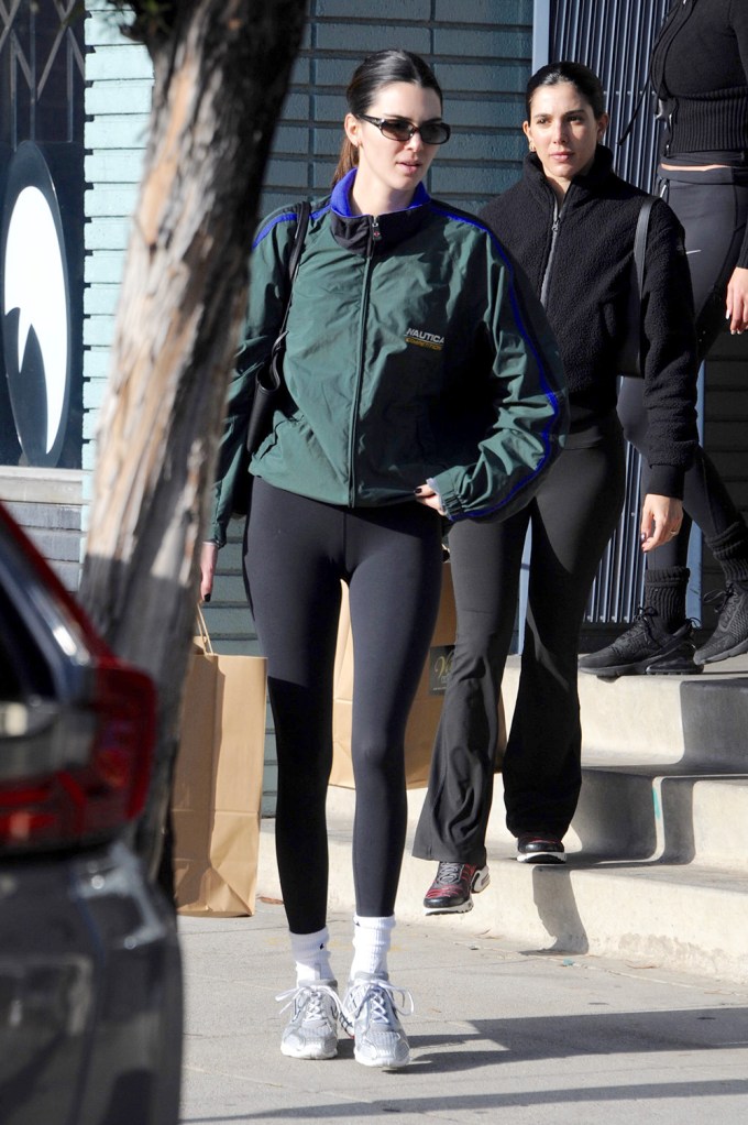 Kendall Jenner Leaves From Shopping At TriCo In Los Feliz Wearing Alo Leggings