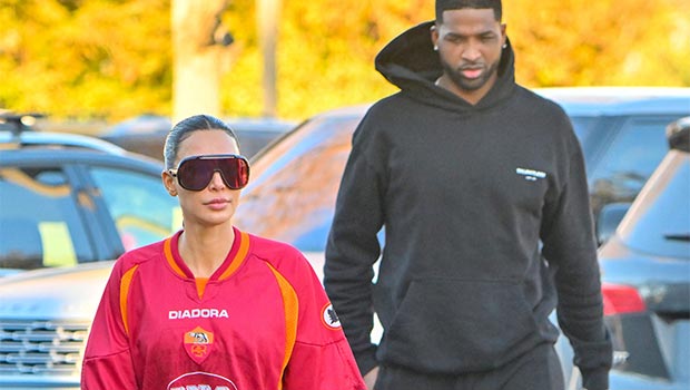 Tristan Thompson & Kim Kardashian Walk Into North’s Basketball Game – Hollywood Life