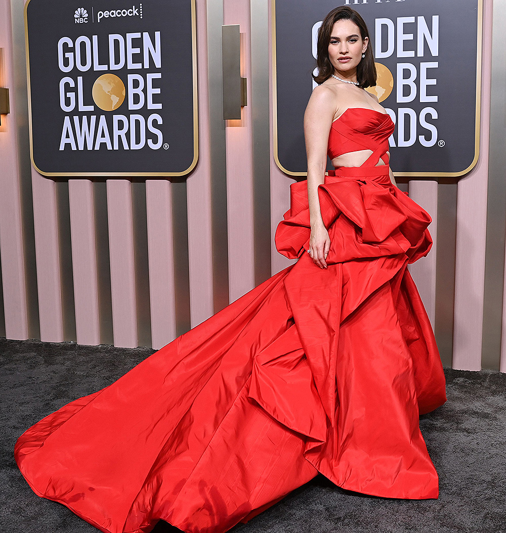 Lily James at 2023 Golden Globes