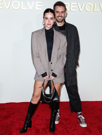 Natalie Joy and boyfriend/American actor, television personality and model Nick Viall arrive at REVOLVE x AT&T Present REVOLVE Winterland held at 55 N La Cienega Boulevard on December 8, 2022 in Beverly Hills, Los Angeles, California, United States.REVOLVE x AT&T Present REVOLVE Winterland, 55 N La Cienega Boulevard, Beverly Hills, Los Angeles, California, United States - 08 Dec 2022