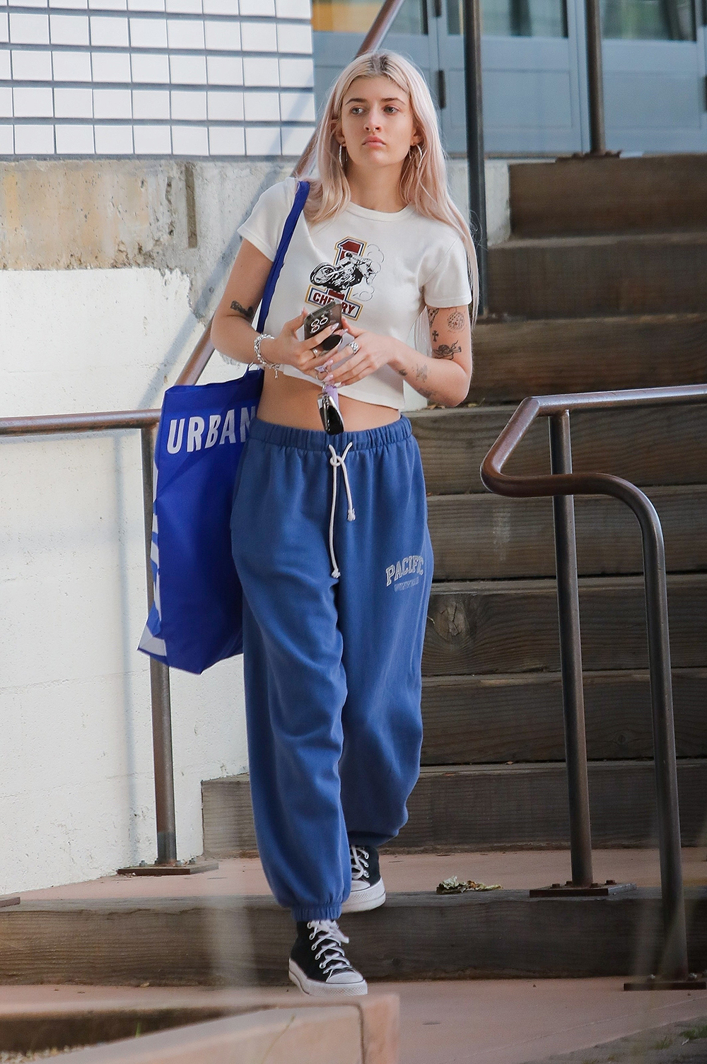 Kylie Jenner: Champion Tee, Lace-Up Boots