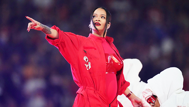A$AP Rocky Has A Huge Smile On As He Supports Rihanna During Super Bowl Halftime Performance