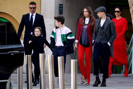 The Beckham family is seen Leaving The Victoria Beckham A/W 19 Catwalk show held at the Tate Britain in London.Pictured: David Beckham,Harper Beckham,Romeo Beckham,Hana Cross,`Victoria Beckham,Brooklyn Beckham,Cruz BeckhamRef: SPL5065054 170219 NON-EXCLUSIVEPicture by: SplashNews.comSplash News and PicturesUSA: +1 310-525-5808London: +44 (0)20 8126 1009Berlin: +49 175 3764 166photodesk@splashnews.comWorld Rights