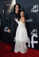 Vanessa Hudgens, a cast member in "tick, tick...BOOM!", poses with her boyfriend Cole Tucker at the premiere of the film on the opening night of the 2021 AFI Fest, in Los Angeles
2021 AFI Fest - "Tick, Tick Boom!", Los Angeles, United States - 10 Nov 2021