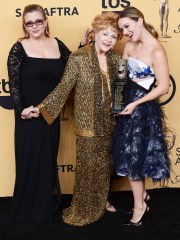 Debbie Reynolds and Carrie Fisher at the 21st Screen Actors Guild Awards held at Shrine auditorium in Los Angeles, California.

Pictured: Debbie Reynolds,Carrie Fisher,Billie Lourd,Debbie Reynolds
Carrie Fisher
Billie Lourd
Todd Fisher
Ref: SPL1414422 281216 NON-EXCLUSIVE
Picture by: SplashNews.com

Splash News and Pictures
USA: +1 310-525-5808
London: +44 (0)20 8126 1009
Berlin: +49 175 3764 166
photodesk@splashnews.com

World Rights, No France Rights