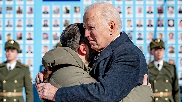 Joe Biden Hugs Ukraine’s President Zelenskyy As He Visits Kyiv 1 Year After Russia’s Invasion