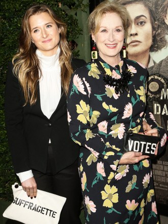 BEVERLY HILLS, LOS ANGELES, CA, USA - OCTOBER 20: Actress Meryl Streep and daughter Grace Gummer arrive at the Los Angeles Premiere Of Focus Features' 'Suffragette' held at the Samuel Goldwyn Theater at The Academy of Motion Picture Arts and Sciences on October 20, 2015 in Beverly Hills, Los Angeles, California, United States. (Photo by Image Press/Splash News)

Pictured: Grace Gummer,Meryl Streep,Grace Gummer
Meryl Streep
Ref: SPL1157059 201015 NON-EXCLUSIVE
Picture by: SplashNews.com

Splash News and Pictures
USA: +1 310-525-5808
London: +44 (0)20 8126 1009
Berlin: +49 175 3764 166
photodesk@splashnews.com

World Rights