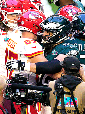 Jason and Travis Kelce Told Each Other 'I Love You' in Super Bowl Hug