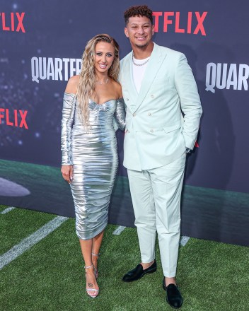 Brittany Mahomes and husband/American football quarterback for the Kansas City Chiefs of the National Football League Patrick Mahomes arrive at the Los Angeles Premiere of Netflix's 'Quarterback' Season 1 held at the Netflix Tudum Theater on July 11, 2023 in Hollywood, Los Angeles, California, United States.  Los Angeles Premiere of Netflix's 'Quarterback' Season 1, Netflix Tudum Theater, Hollywood, Los Angeles, California, United States - July 11, 2023