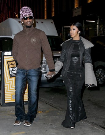 New York City, NY  - Cardi B and Offset hold hands as they go out for a Valentine's Day dinner date in New York City.Pictured: Cardi B, OffsetBACKGRID USA 14 FEBRUARY 2023 USA: +1 310 798 9111 / usasales@backgrid.comUK: +44 208 344 2007 / uksales@backgrid.com*UK Clients - Pictures Containing ChildrenPlease Pixelate Face Prior To Publication*
