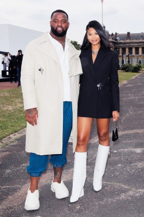 Davon Godchaux ve Chanel Iman Givenchy defilesi, Ön Sıra, İlkbahar Yaz 2023, Paris Moda Haftası Erkekler, Fransa - 22 Haziran 2022