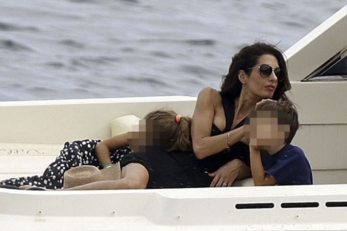 Amal Clooney with her kids