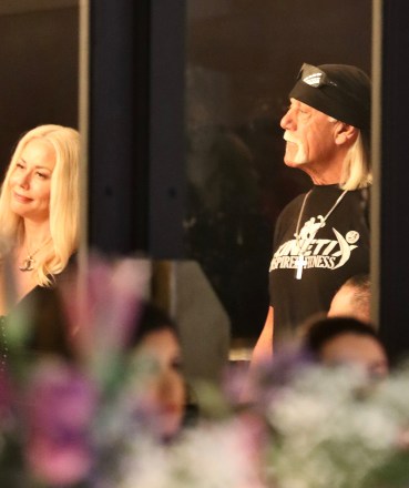 *EXCLUSIVE* Tampa, FL  - *Pictures were taken on 02/25/23* - On Saturday night, Ric Flair and Hulk Hogan were spotted in Tampa, Florida, celebrating Flair's 74th birthday at the swanky French bistro restaurant Boulon Brasserie. The local hotspot in Tampa's downtown district provided a private room near the back of the restaurant for about 20 of the wrestler's friends and family. As Flair enters the restaurant with his family, the photographer asks if he has any birthday wishes, and he says 'health and happiness.' As Hulk enters the restaurant with his girlfriend, Sky Daily, he carries a bottle of wine (presumably a gift for Flair) while appearing to lean on Sky for support as they walk. During the four-hour party, Hulk, Flair, and their friends can be seen through the restaurant's windows, enjoying each other's company and taking photos. Toward the night's end, Flair is presented with a birthday cake. After the party, Hulk and Sky emerge, with Hulk talking on his phone and continuing to lean on her as they walk.Pictured: Ric Flair, Hulk HoganBACKGRID USA 25 FEBRUARY 2023 BYLINE MUST READ: BACKGRIDUSA: +1 310 798 9111 / usasales@backgrid.comUK: +44 208 344 2007 / uksales@backgrid.com*UK Clients - Pictures Containing ChildrenPlease Pixelate Face Prior To Publication*