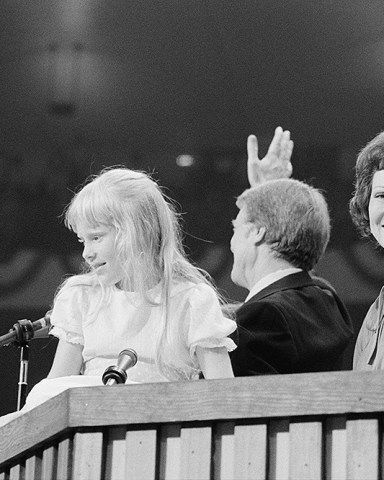 Rosalynn Amy and Jimmy Carter at the Democratic National Convention New York City. July 15 1976.
