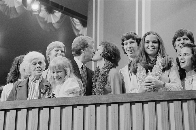 Jimmy & Rosalynn Carter Kiss At Democratic Convention