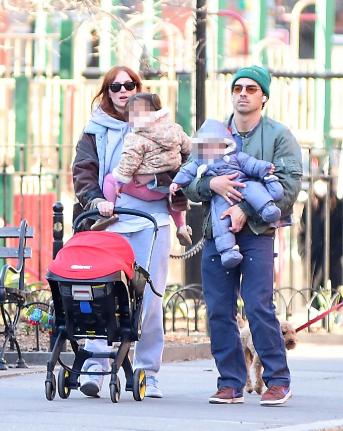 Joe Jonas & Sophie Turner With Their Kids In NYC