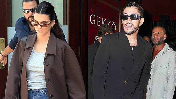 Kendall Jenner and Bad Bunny Match in Elegant Black Outfits for Dinner