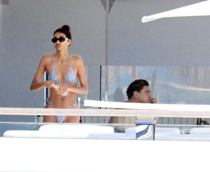 Leonardo DiCaprio pictured with rumored girlfriend Neelam Gill spending some time on a luxury yacht during a holiday in Sardinia