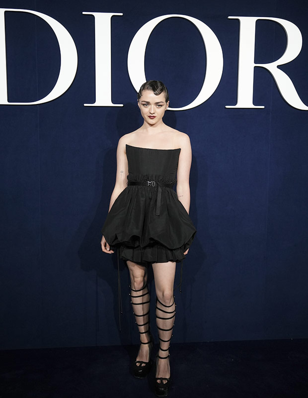 Maisie Williams Mini Dress Heels At Dior Show PFW Photos  