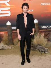February 16, 2023, Westwood, Caliofornia, United States: Chase Stoke attends the Los Angeles Premiere of ''Outer Banks Season 3'. 16 Feb 2023 Pictured: February 16, 2023, Westwood, Caliofornia, United States: Chase Stoke attends the Los Angeles Premiere of ''Outer Banks Season 3'. Photo credit: ZUMAPRESS.com / MEGA TheMegaAgency.com +1 888 505 6342 (Mega Agency TagID: MEGA943961_088.jpg) [Photo via Mega Agency]