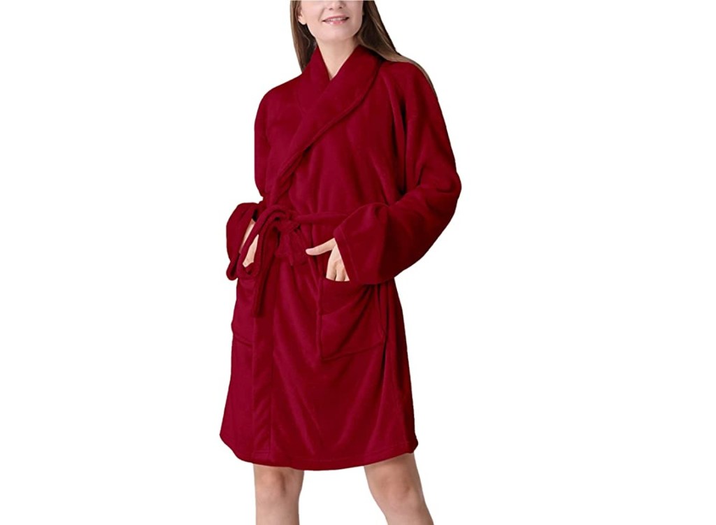 Plush Fuzzy Fleece Spa Bathrobe