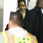 *EXCLUSIVE* Pregnant Rihanna leaves the Super Bowl after her amazing performance!