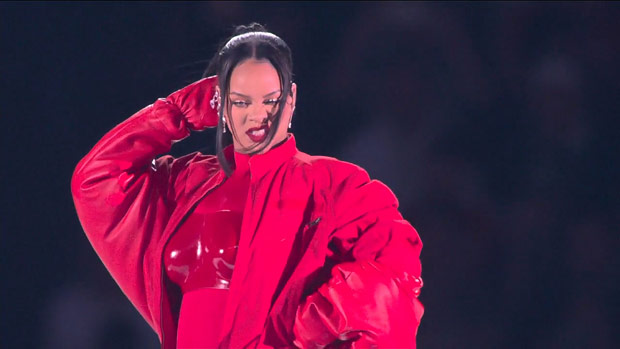 Pregnant Rihanna rocks red-hot outfit for Super Bowl 2023 halftime