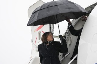Vice President Kamala Harris arrives to the airport before attending the funeral service for Tyre Nichols, in Memphis, Tenn. Nichols was beaten by Memphis police officers, and later died from his injuries
Tyre Nichols Funeral, Memphis, United States - 01 Feb 2023