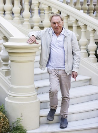 Andrew Lloyd Webber poses during an interview with Spanish International News Agency EFE in Madrid, Spain, June 27, 2022. Lloyd Webber and Spanish actor Antonio Banderas presented 'Friends Forever' project where they want to produce musicals for Spanish speaking countries.  Antonio Banderas and Andrew Lloyd Webber present new project, Friends Forever, Madrid, Spain - June 27, 2022