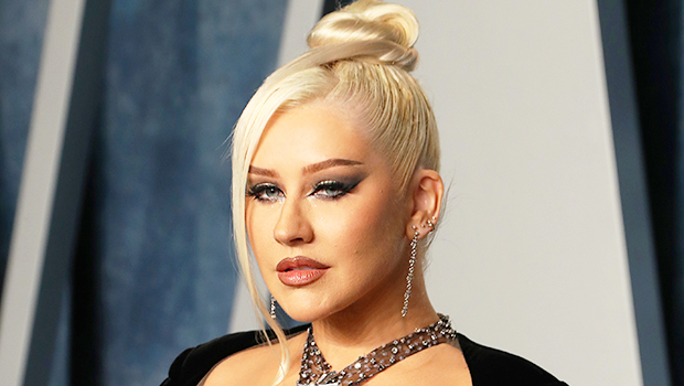 Christina Aguilera Makes Rare Appearance At Oscars Party In Stunning Velvet Dress