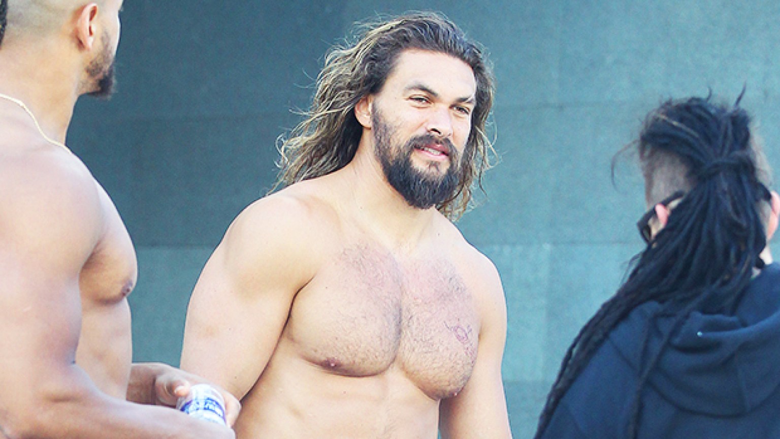 Jason Momoa Walks Around Set Nearly Naked In A Thong Loincloth Video